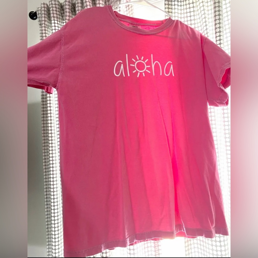 Comfort Colors Pink Aloha Tee